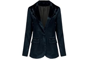 Tomwell Femme Élégant Blazer en Velours à Manches Longues Slim Fit Un Bouton OL Bureau Affaires Veste De Costume Devant Ouvert Manteau Cardigan Blouson Jacket