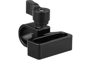 CAMVATE 15mm Single Rod Clamp Extension Adapter Installieren Sie auf Zwei 1/4-20 Gewindeloch für DSLR DIY Zubehör (Black Knob)