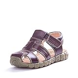 Cierre: Velcro CCZZ Sandalias Punta Cerrada Para Niños,Chicos Suave Único Auténtico Cuero Playa Sandalia Estilo Sandalias Ocasionales del