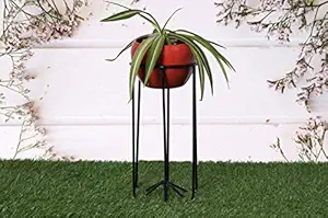 HINS Metal Round Shape Flower Plant Pot With Cage Stand (Red) Plant Stands For Indoor Balcony I Plant Bench I Plant Stands I Pot Stand Single I Potted Plant Stand I Big Pots I Metal Plant Stand I Tall Outdoor Planter I Metal Casters I Large Plant Stand I Pot Stands For Garden I Indoor Plants Stand I Iron Plant Stand I Terrace Garden Stand I Garden Rack I Iron Stand For Pots I Pots Stand I Indoor Planter With Stand I Metal Plant Stands I Vase Stand