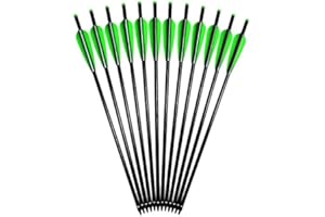 NIKA ARCHERY Aluminium Crossbow Bolts 16/18/20 Inch Archery Arrows with 4" Vanes Replaced Arrowhead Tip (Pack of 12)