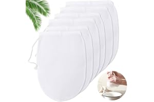 ANNVCHI Nussmilchbeutel, Passiertuch, 6 Stück Filtertuch Mandelmilch, Vielseitiges Waschbar Dauerhaft Nylon Filter Cloth, für Nussmilch, Fruchtsaft, Sojamilch, Kaffee, Gemüsesaft (Taschenform)
