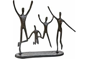 CASABLANCA MODERNES DESIGN Casablanca - designerska rzeźba - Jumping - żeliwo - oksydowane - wysokość 20 cm - szerokość 22 cm - rodzina - przyjaciele