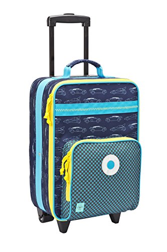 Preisvergleich Produktbild Lässig stabiler Kinder Reisekoffer / Kindertrolley mit separatem Schuh- / Wäschebeutel, Cars navy