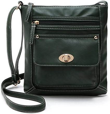 LILICAT Messenger Bag Handbag, Womens PU Leather Satchel Cross Body Shoulder iPad Bags Cross Body Bag For Men &amp; Women Fashion Casual (Size: about 24*22cm, Green)