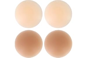 XBOCMY Nakładki na sutki, zestaw 4 samoprzylepnych osłon na sutki, ultra cienkie, wielokrotnego użytku i zmywalne, silikonowe nakładki na sutki, wykonane z silikonu klasy premium [8 cm]