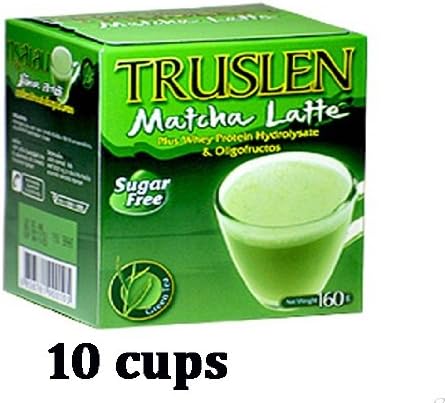 TRUSLEN MATCHA Latte Green Tea Sugar Free Whey Protein Oligofructose 10 cups