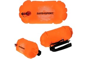 Safe4sport BasicSwimmer Boya de Natación Ultraligera (135g) y Plegable – Flotador de Seguridad para Aguas Abiertas, Ideal para Viajes y Deporte.