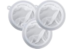 BASETOUSUAL Filtre Tamis 200 Mesh, 3 Pièces Filtres à Entonnoir de Cuisine, Filtre Nourriture, Filtre à Tamis Fin, Filtre à Mailles en Nylon pour Jus, Lait, Café, Vin (200/300/400 Maille)