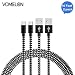 Produktbild Micro USB Kabel, [10FT-2Pack] Nylon geflochtene extra lange Verwicklung frei Kabel Hochgeschwindigkeits-Ladegerät für Samsung, Nexus, LG, Motorola, Android und weitere Smartphones -[Schwarz + weiß]
