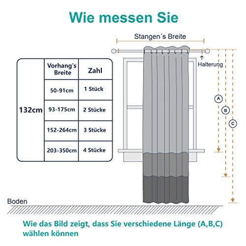 Blickdichte Vorhänge Isolierte Vorhänge – PONYDANCE 2 Stücke Verdunkelungsvorhänge mit Stangendurchzug,Einfacher und Moderner Stil für Schlaf und Wohnzimmer, 160 cm x 132 cm (H x B), Khaki - 7