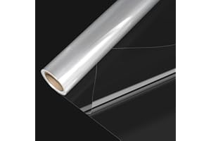 LZRINUE Rollo de envoltura de celofán doble plegado de 20 m × 84 cm, rollo de envoltura de celofán transparente para cestas, comida, regalos de cumpleaños, flores y manualidades
