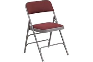 Flash Furniture Silla Plegable Acolchada, Tela, Estampado borgoña, 4 Unidades