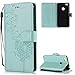 Produktbild Handyhülle für Xiaomi Redmi Note 5A Tasche PU Leder Flip Case Brieftasche,Xiaomi Redmi Note 5A Hülle,FNBK Geprägter Löwenzahn Blumen Holster Leder Flip Wallet Cover in Book Style Stand Case Card Slot Leder Tasche Case Karteneinschub TPU Innen Magnetverschluß Kratzfestes und Schmutzunempfindliches in Grün TPU Wallet Schutzhülle für Xiaomi Redmi Note 5A