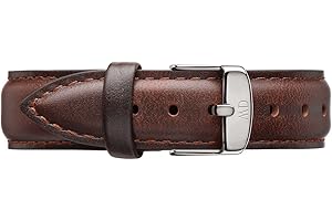Daniel Wellington Classic Bristol, Correa Reloj Marrón/Plateado, 18mm, Cuero, para Mujer y Hombre