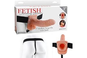 Pipedream 7" Hollow Strap-On with Balls Flesh - 1 unidad