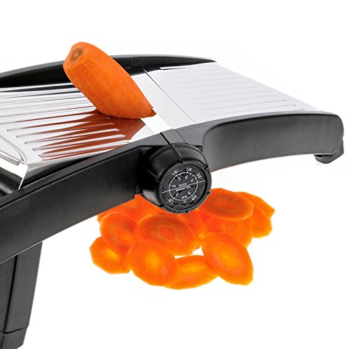 Westmark Gemüseschneider/-hobel mit verschiedenen Schneidvarianten, 37 x 17,5 x 18 cm, Rostfreie Edelstahlklingen, Vario, Schwarz/Silber, 11292260 - 5