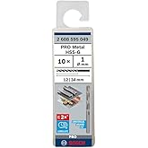 Bosch Profesyonel Metal Matkap Ucu HSS-G Bilenmiş (10 Adet, &Oslash; 1 mm), &Ccedil;ap: 1/Toplam Uzunluk mm: 34 | Demir dışı metaller, &ccedil;eli