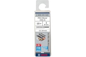 Bosch 10x Punta per metallo lunghezza standard PRO Metal HSS-G (per Metalli non ferrosi, Acciaio, Ø 1,00 mm, Professional Accessorio Trapano/avvitatori rotanti)