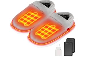 CYCYHEAT Chaussons Chauffants Femme et Homme – Pantoufles Chauffantes Électriques avec 2 Batteries 4000mAh et Technologie de Chauffage Améliorée pour Maison et Bureau