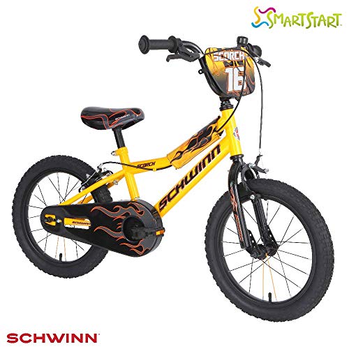 Schwinn Boys Scorch Kids Bike, Yellow/Black, 16" (Age 4+)