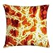 Produktbild Burnt Orange Decor Throw Pillow Cushion Cover, Hot Burning Lava Texture Fire Flames Volcanic Heated Magma Image, Decorative Square Accent Pillow Case, 18 X 18 Inches, Orange Yellow