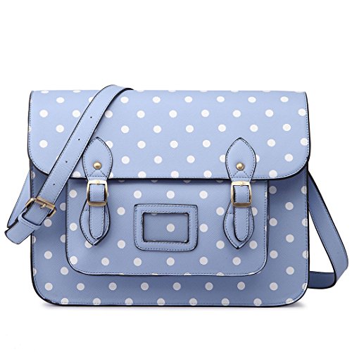 Miss Lulu - Bolso cruzados para mujer Talla única, 1665 Dots Blue, Talla única