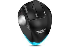 zelotes Trackball Maus Kabellos,Kabellose Bluetooth Maus,4800DPI,BT 5.0/3.0 + 2.4G,Daumenbedienung,Wiederaufladbar Ergonomische Funkmaus mit USB-Empfänger für Laptop,PC,Tablets,Schwarz