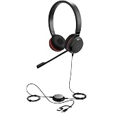 Jabra Evolve 30 II, Microsoft Teams Certified Stereo Wired Headphone Call Control Unit, Noise canceling microphone, LED