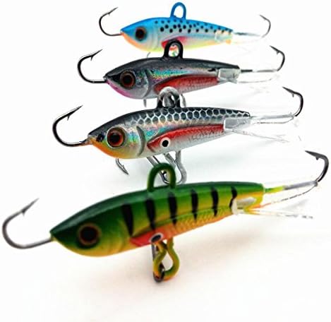 Jig Metal Fishing Lure With Treble Single Hook Artificial Bait For Winter Fishing Tackle Baits 60mm 10g PACK of 4pcs