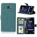 Produktbild Samsung Galaxy C9 Pro Leder Hülle , Stoßfeste PU Leder Handyhülle Anti-Kratzer Matt Geldbörse Hülle Schutzhülle Wallet Case Handytasche Etui mit Karte Slots und Ständer (Blau)