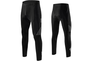 Santic Spodnie Kolarskie Męskie 4D Rajstopy Rowerowe Męskie Wyściełane MTB Długie Spodnie Rowerowe