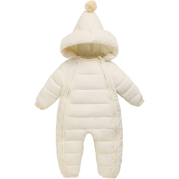 Combinaison Polaire Bébé Hiver – Barboteuse à Capuche Ours Avec Pieds, Doublure Coton Chaude Et Douce