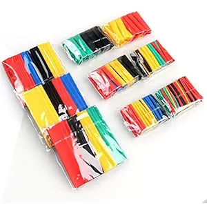Immech Rpi Shop Polyolefin Heat Shrink Tube, Insulated Wire Cable Sleeving Wrap, 7 Different Cut Size Without Box - Multicolour, 130 Pieces