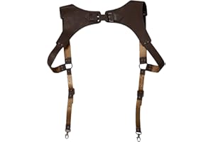 haiaxx Bretelle in Pelle PU per Uomo, Imbracatura da Uomo Vintage Punk Abbigliamento Cinturino Tracolla Petto Accessori