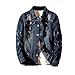 Produktbild LOLIANNI Herren Outwear Casual Vintage Wash Distressed Jeansjacke Mantel Top Bluse Klapp Brusttaschen Einreiher Jeansjacken Hemd Jeans mit Taschen Slim Fit Oberteile Trenchcoat Cowboy