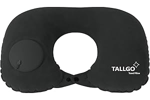 TAllGO Nadmuchiwana poduszka podróżna, poduszka pod kark, do podróży, nadmuchiwana poduszka pod kark, do podróży, samolot, poduszka samolotowa, poduszka samolotowa, na szyję, talię, plecy i kemping