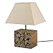 Produktbild MD-DEAL 1er Set Tischleuchte Tischlampe Lampe Leuchte Holz Schirm in beige E14 mit 28Watt Halogen Leuchtmittel