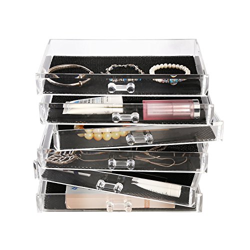 Femor Acryl Kosmetik Aufbewahrung Organizer Schubladen Standfächer (6 Schubladen) - 6