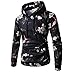 Produktbild Hmeng Unisex 3D Pullover Galaxy Print Graphic Sweatshirt mit Kapuze mit Taschen (Mehrfarbig, L)