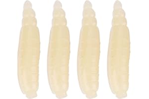 TIHEBEYAN Künstliche Gummiköder, 200pcs 17mm Kleine Künstliche Lebensechte Made Weiche Wurm Köder Leben Fischen Köder Zusatz