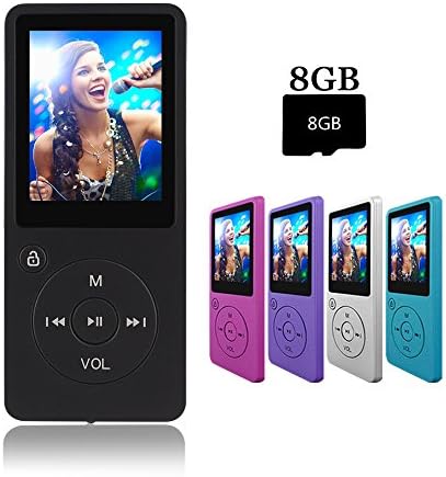 Crillutar Comfortable 8GB MP3/MP4 Player Music/Media Player/Voice Recording with Independent Lock Button and 1.8 inch Screen, Including a 8GB Micro SD Card, Supporting Photo Viewer and E-Book(Black)