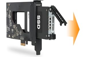 ICY DOCK Adaptateur M2 PCIe SSD vers PCI Express 2.0 x 1 avec Rack Amovible Hot-Swap SSD/HDD 2.5" SATA pour Port d'extention PCIe - ToughArmor MB839SP-B