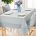 Produktbild ALUK-hellblau kleinkariert Quadrat Tischtuch, Polyester 51 "x70", 55x94 "