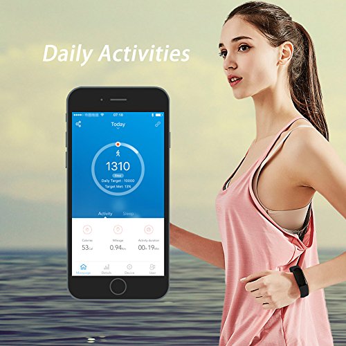 Fitness-armband, LETSCOM Aktivitätstracker Fitness Tracker Smart Aktivitätstracker Fitnessband Smart Schrittzähler Fitness armband für Android / iOS Smartphone, Bluetooth 4.0 IP67 wasserdichte Armband - 3