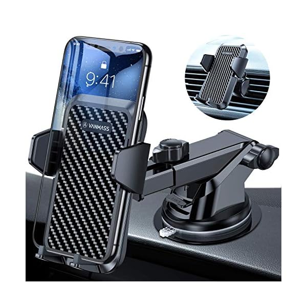 VANMASS Handyhalter fürs Auto Handyhalterung 3 in 1 Kfz Handy Halterung mit Lüftungs & Saugnapfshalter Gummipad Smartphone Handy Halter für iPhone Samsung Galaxy Huawei Mate LG (Aktualisierte Version)