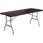THINIA HOME Rectangular Folding Table Rattan Effect 180 x 74 x 74 cm
