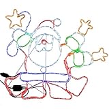 WeRChristmas Animated Dancing Santa LED Rope Lights Silhouette with Speed Controller, 90 cm - Large, Multi-Colour (Kitchen &amp; Home)