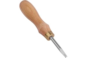 REOVIN 1,5 mm - Bords en cuir Beveler - Poignée en bois - Éplucheur de bord - Outil de découpe pour bricoleurs