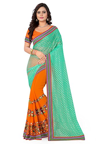 Riva Enterprise Women's Lycra Pallu Embroidred Women Saree